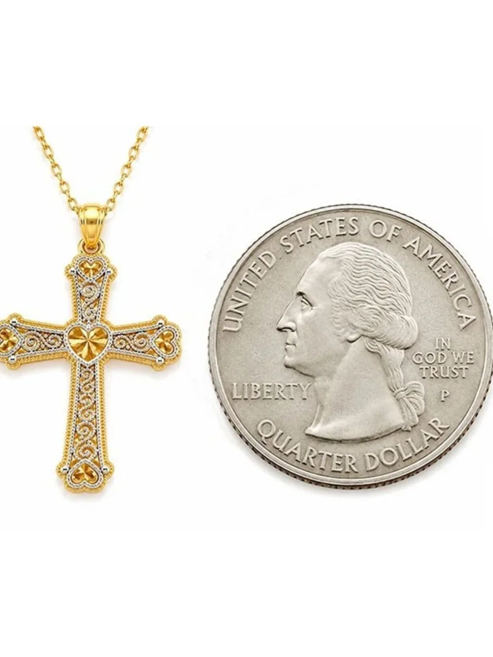 Cross Pendant Solid 14k Yellow Gold